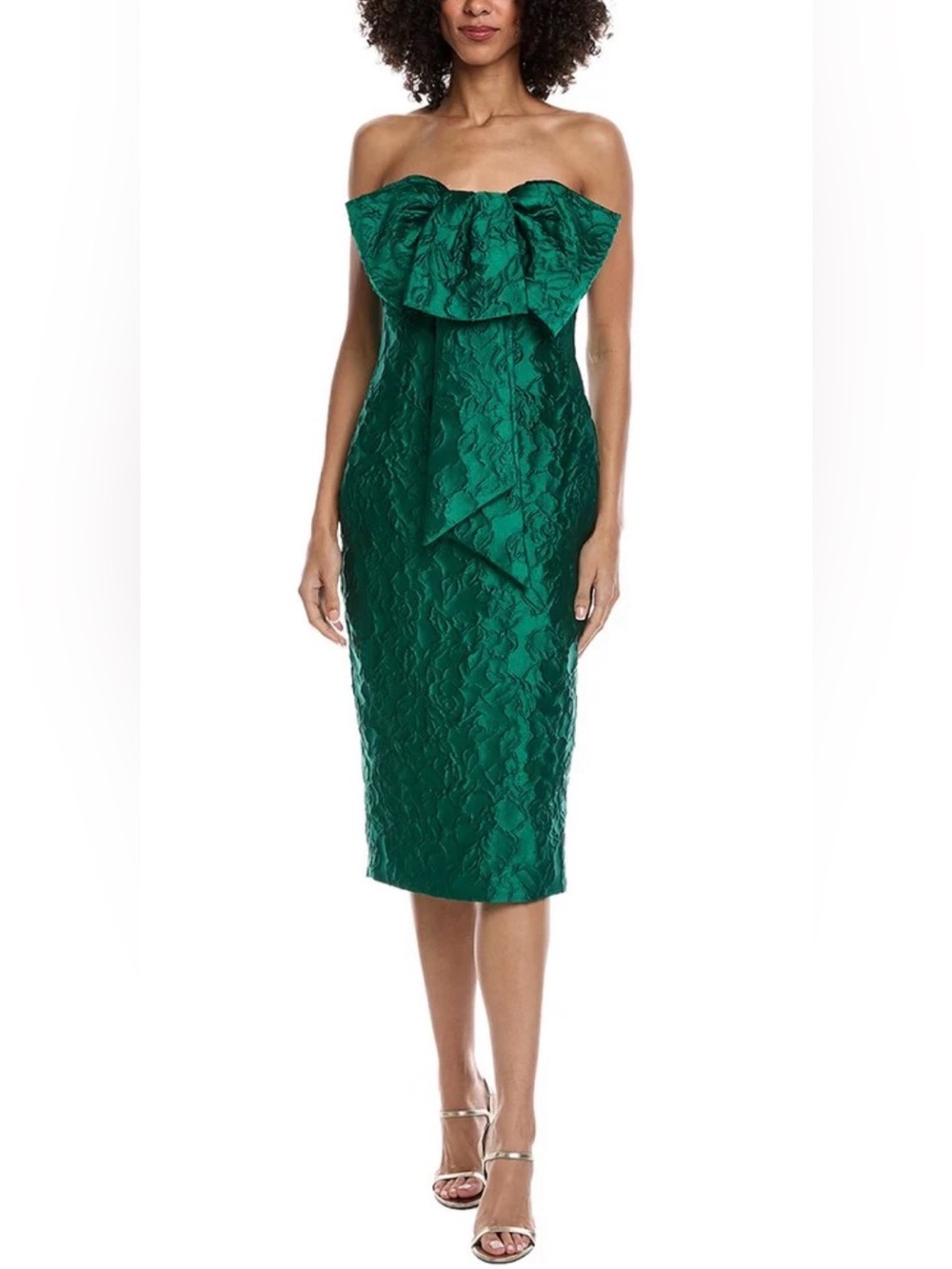 BADGLEY MISCHKA JACQUARD Bow MIDI DRESS NWT $595 size 12